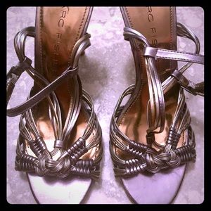 Marc Fisher metallic leather fashion heels